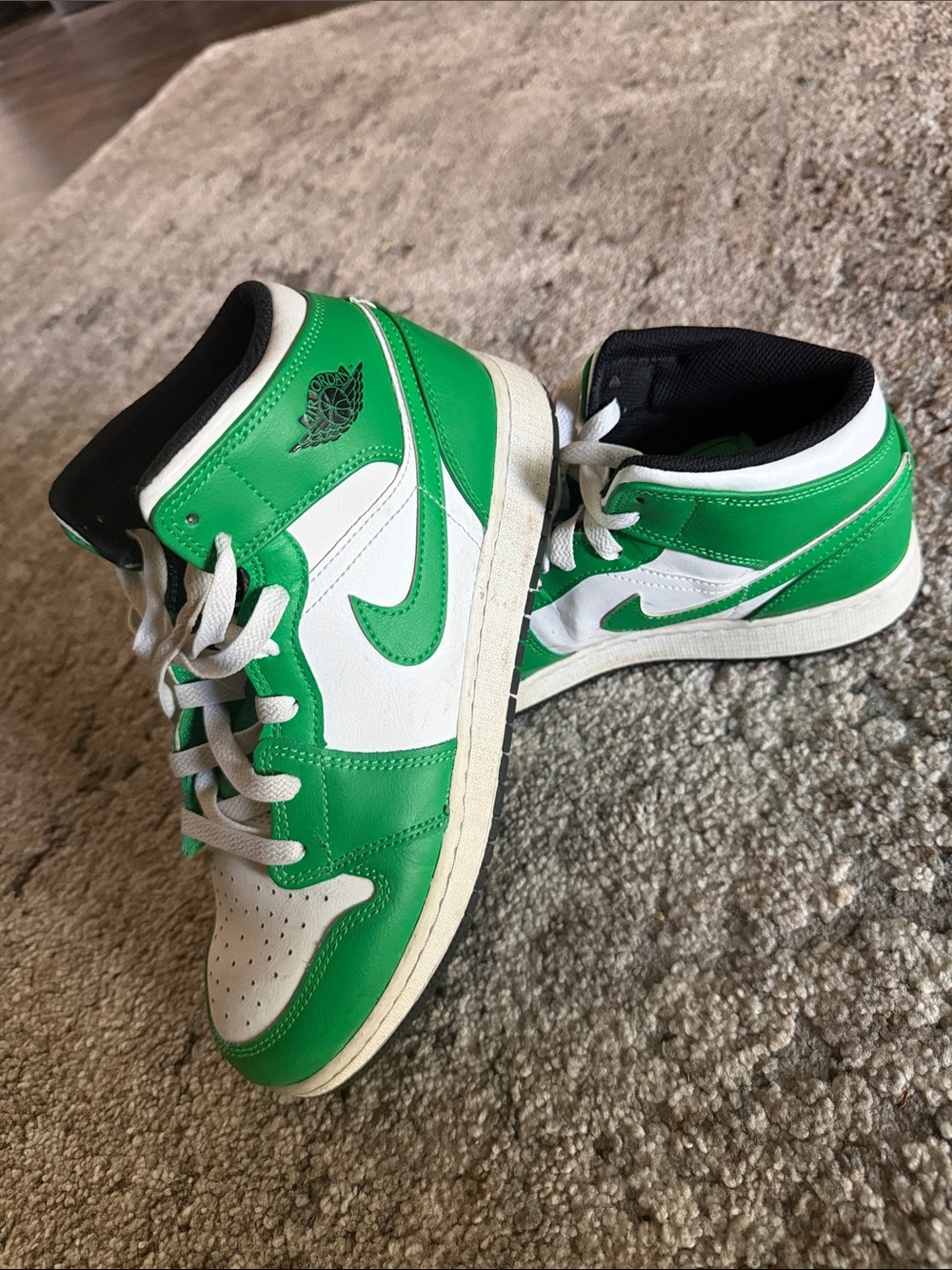 Nike Kids Green & White Low-Top Sneakers